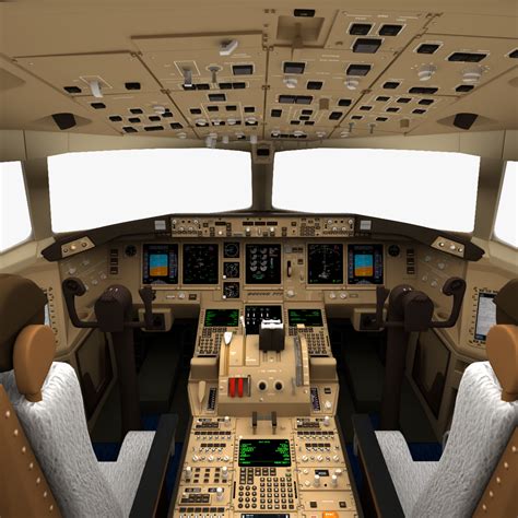 realistic boeing 777 cockpit 3d lwo