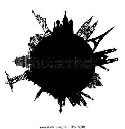 World Landmarks Silhouette Vector Illustration Arranged Stock Vector (Royalty Free) 2365377801 ...