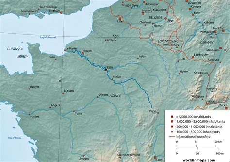 Europe Physical Map Seine River