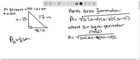 SOLVED:A first-century Greek mathematician named Hero is credited with the following formula for ...