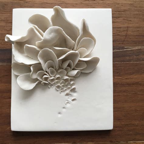 Wall Hanging Ceramic Sculpture, Flower Wall Art , Porcelain Flowers, Flower Wall Sculptures ...