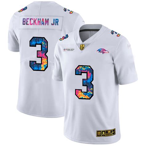 Baltimore Ravens #3 Odell Beckham Jr. Men'S White Multi-Color 2023 Nfl ...