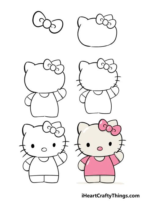 Hello Kitty Drawing - How To Draw Hello Kitty Step By Step