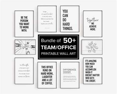 Motivational Office Decor for Team, Mega Bundle of 50 Prints, Modern Workplace Posters, Cubicle ...
