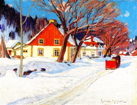 Winter Landscape Baie Saint Paul Painting | Clarence Gagnon Oil Paintings