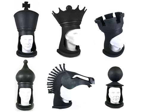 Human Chess Hats black or white. Ready to ship. Hand made by Tentacle Studio. Chess dance ...