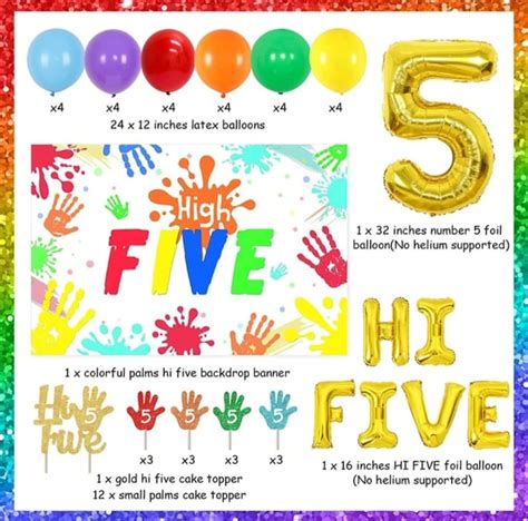 5th Birthday Party Decorations High Five Birthday Backdrop - Etsy