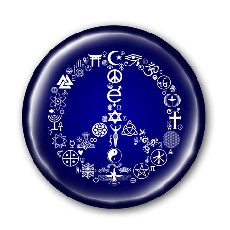 Coexist Peace Symbol Interfaith Button