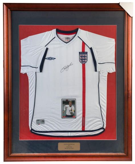 David Beckham Signed England Jersey Display - Sporting - Soccer/Football - Memorabilia