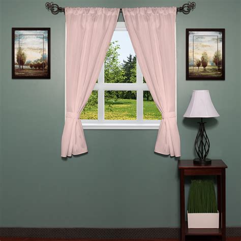 Classic Hotel Quality 36"W x 54"L Fabric Bathroom Window Curtain Set w/Tiebacks - Walmart.com