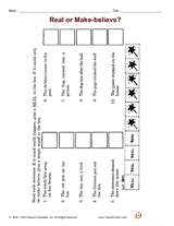 Real or Make-believe? Printable (1st - 2nd Grade) - TeacherVision.com