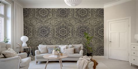 Buy Starburst Golden Boho Mandala Wallpaper | Happywall