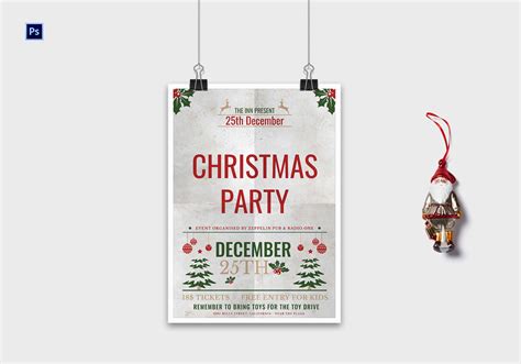 Christmas Announcement Poster Template in Adobe Photoshop