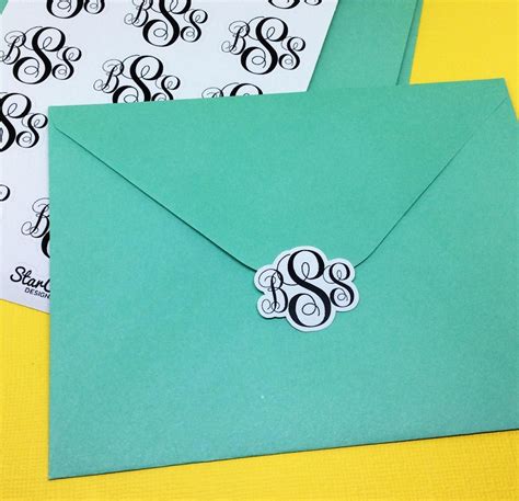 Monogram Envelope Seals Initial stickers Personalized Gift | Etsy