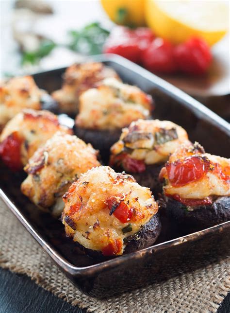 Easy Crab Stuffed Mushrooms - heaven on a plate!