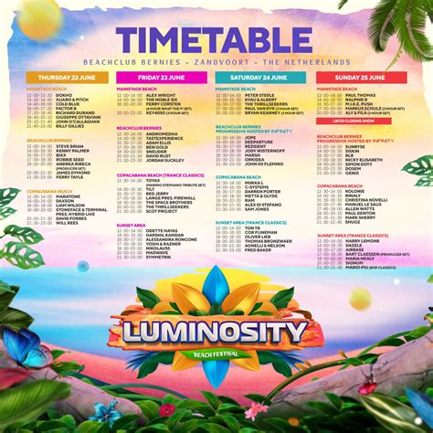 Luminosity Beach Festival 2023 timetable announced! | Luminosity Events