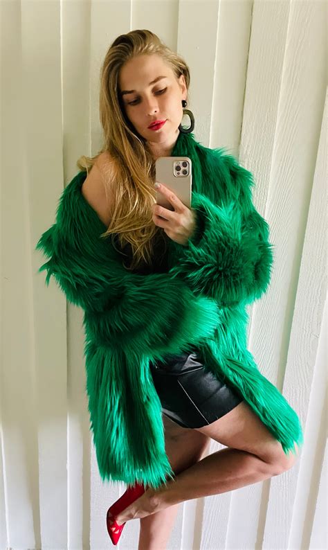 Crazy Green Faux-fur Coat - Etsy