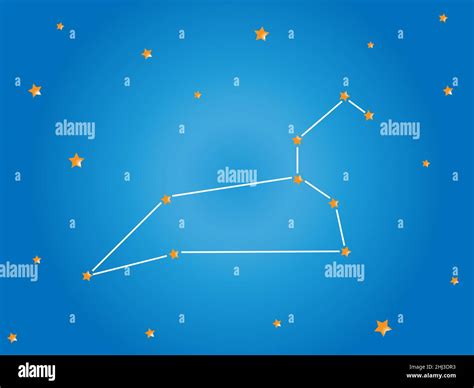 Leo Constellation stars in outer space. Zodiac Sign Leo constellation ...