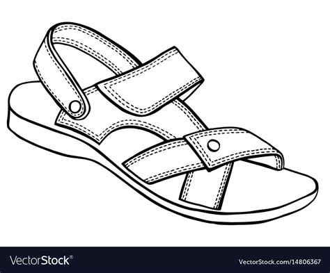 Sandal sketch Royalty Free Vector Image - VectorStock