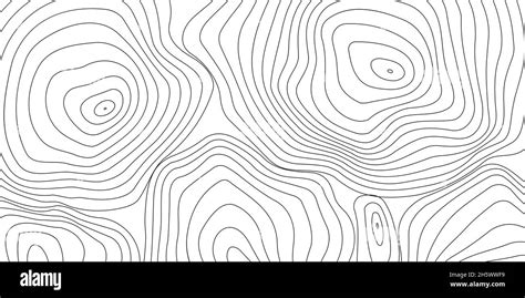 Topographic line wavy pattern, map contour outline curve background top view Stock Vector Image ...