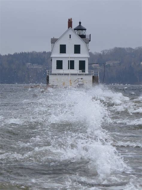 A 12.1-foot astronomical high tide at the Rockland Breakwater today ...