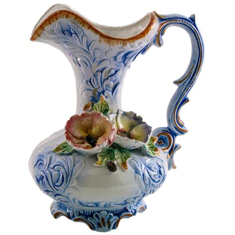 Capodimonte Pitcher Pottery Raffaellesco Style Serveware Made in Italy - teaphedra.com