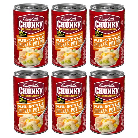 (6 pack) Campbell's Chunky Soup, Pub-Style Chicken Pot Pie Soup, 18.8 ...