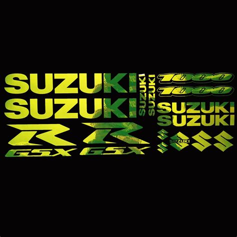 Motorcycle suzuki 1000 Fluorescent yellow chrome vinyl decal | Etsy