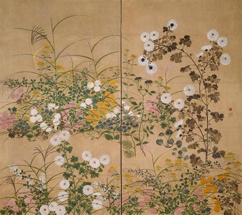 Flowering Plants In Autumn Painting by Ogata Korin - Fine Art America