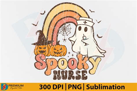 Halloween Spooky Nurse PNG, Retro Ghost Graphic by Premium Digital Files · Creative Fabrica