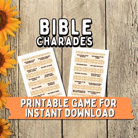 CHRISTIAN CHARADES PRINTABLE GAMES – The Game Room