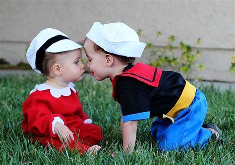 Great DIY homemade family costumes of Popeye, Bluto, Swee'Pea, Olive ...
