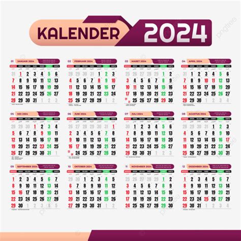 Kalender 2024 Lengkap Dengan Hijriyah Jawa Dan Cuti Bersama Vektor ...