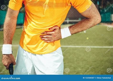 Man Having Pain during Tennis Game Stock Image - Image of ache, defeat ...