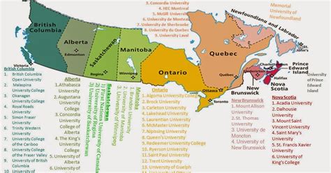 Best And Green ENergy EFFicient technologies : List of Universities in Canada (Regions based)