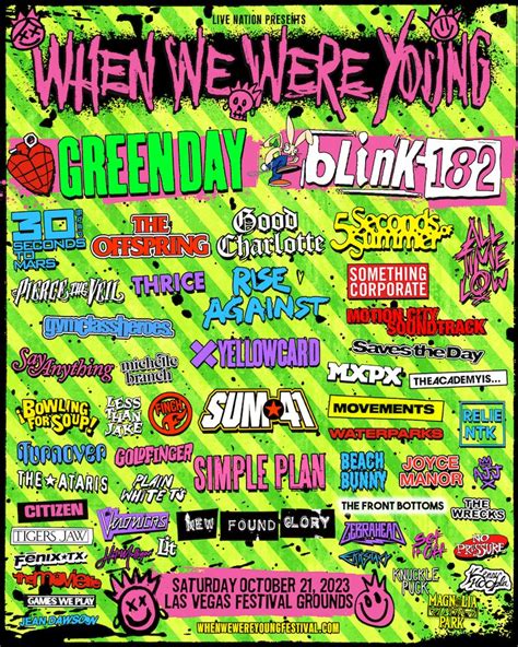 When We Were Young 2023 Lineup: Green Day, Blink-182, & More