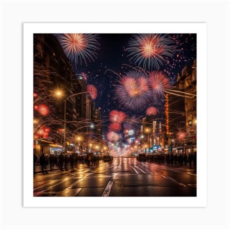 New Year'S Eve Fireworks Art Print by Cristain m - Fy