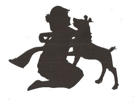 Items similar to Girl hugging dog silhouette on Etsy