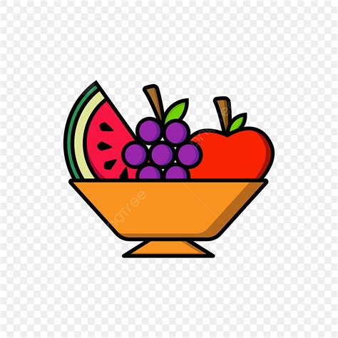 Fruit Bowl Clipart PNG Images, Fruit Bowl Flat Icon Simple Design ...