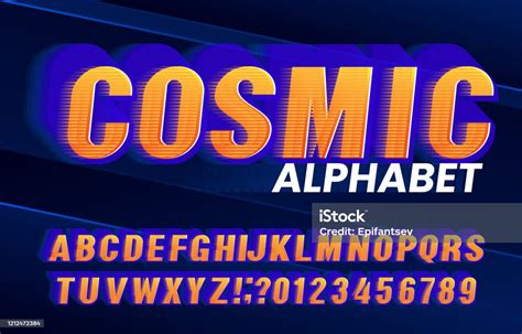 Cosmic Alphabet Font High Speed Effect Letters And Numbers In Retro Style Stock Illustration ...