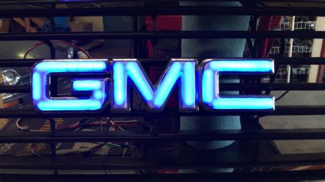 Lighted GMC front emblem - YouTube