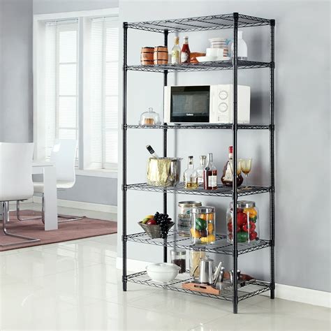 6-Tier Wire Shelving Metal Wire Shelf Storage Rack Durable Organizer ...