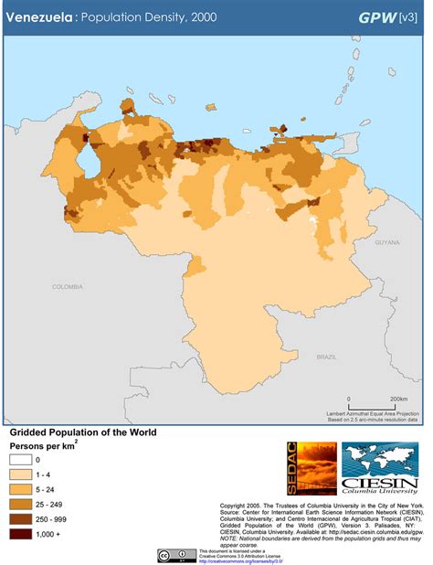 Venezuela: Population Density, 2000 | SEDACMaps | Flickr