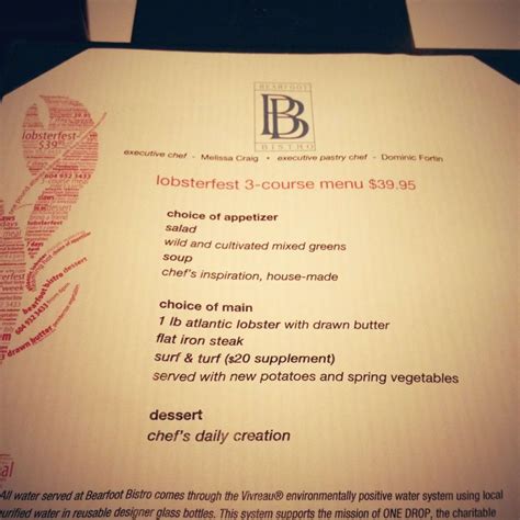 Bearfoot Bistro Menu, Menu for Bearfoot Bistro, Whistler, Whistler - Urbanspoon/Zomato