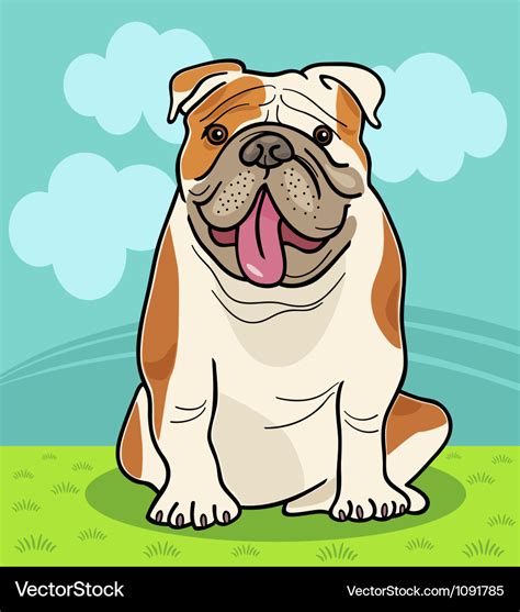 English bulldog dog cartoon Royalty Free Vector Image