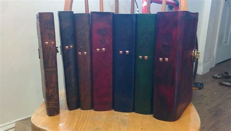 Harry Potter Custom Leather Book Covers | Leather book covers, Custom harry potter, Leather books