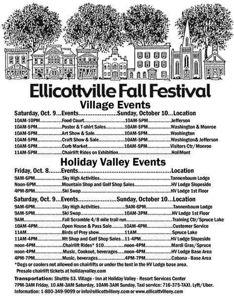 Ellicottville Fall Festival -October 10, 2021- Music, Ski Swap, Art and Craft Show ...