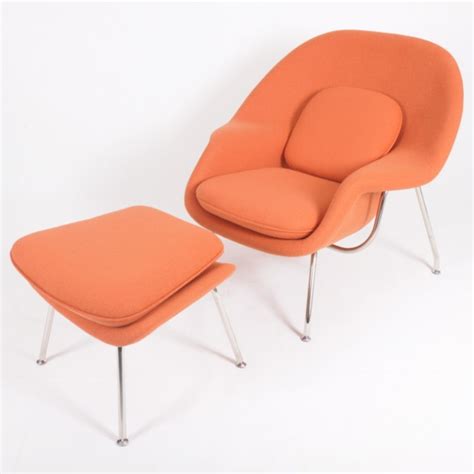 Womb Chair & Ottoman,Orange Cashmere Wool|Saarinen Womb Chair|womb ...