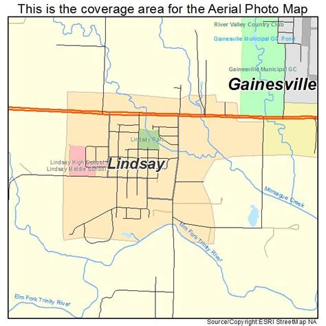 Aerial Photography Map of Lindsay, TX Texas