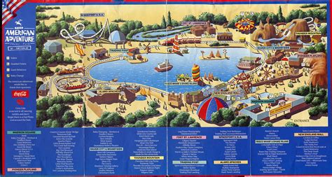 American Adventure Theme Park 1990 visitors map | oldcolorimages.com ...